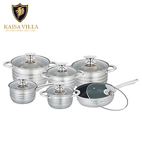 Mua Bộ nồi Inox 304 Kaisa Villa KV-6620 Set 12 Cái  Dùng Được Cho Mọi Loại Bếp  Hàng Nhập Khẩu