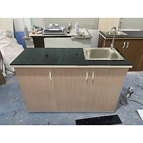 Mua Tủ Bếp Nhựa Đài Loan Cao 81cm Ngang 1m25 Bồn Đơn Màu Xoan Đào TB016