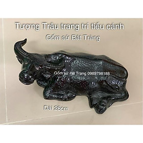 Tượng Trâu trang trí tiểu cảnh Chất liệu gốm sứ Bát Tràng