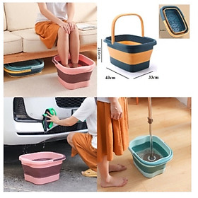 Mua Chậu ngâm chân massage có quai cầm gấp gọn ( tặng móc khóa gỗ)
