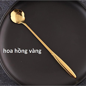 Mua MUỖNG CÀ PHÊ  KEM CÁN DÀI INOX NHIỀU HỌA TIÊT HOA ĐẸP