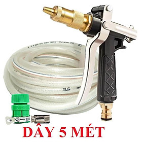 Mua Bộ dây vòi xịt nước rửa xe  tưới cây . tăng áp 3 lần  loại 3m  5m 206236Dđầu đồng  đai+ tặng túi đựng bút