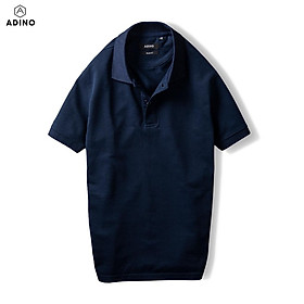 Áo polo nam ADINO màu xanh biển vải cotton co giãn nhẹ dáng công sở slimfit hơi ôm trẻ trung PL50