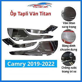 Bộ ốp tapli Camry 2019-2020-2021-2022 vân Titan chống xước va đập khi mở cửa và làm đẹp xe