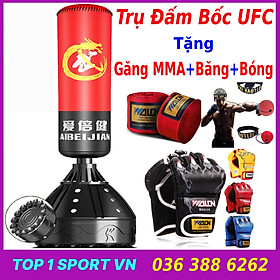 Combo Bao trụ đấm bốc kickboxing + mma + muay tự đứng + Găng tay đấm bốc boxing BN - Thiết bị tập đấm bốc dành cho dân chuyên, phòng tập, võ đường