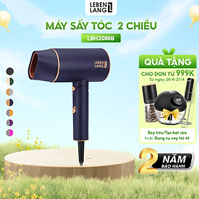 Máy sấy tóc LEBENLANG 2 chiều nóng lạnh, gấp gọn tiện lợi, chống xơ rối tóc bằng công nghệ ion, 2100W - Xanh Blue