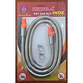 Mua Dây Dẫn Gas Inox Cao Cấp IKURA chống chuột an toàn 2 lớp inox và dây cao su dẫn- Hàng Chính Hãng