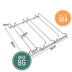 [Inox304] Treo ly, Gài ly 1/2/3 hàng inox304 cho tủ sâu 30cm