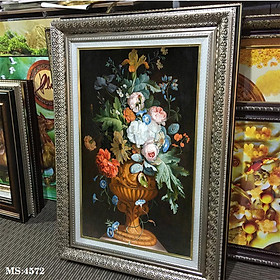 Tranh hoa treo tường phong cách cổ điển Châu âu. Tranh in trên chất liệu vải canvas cao cấp, khung gỗ composit. MS 4572