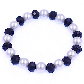 Vòng tay trắng 8 ly phối Pha lê đen cắt giác CTNTTRFLEG8 - Chuỗi tay phong thủy