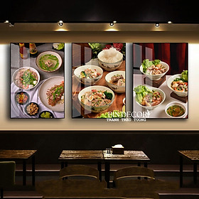 ẢNH CHỤP THẬT) Tranh treo tường tráng gương hủ tiếu trang trí quán ăn,nhà hàng kèm đinh treo