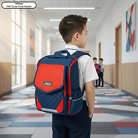 Balo Chống Gù Học Sinh Cấp 1 Xbags XB 3106 - Balo Cho Bé Trai, Chống Gù Lưng, Nhẹ, Bền, Nhiều Ngăn Tiện Lợi