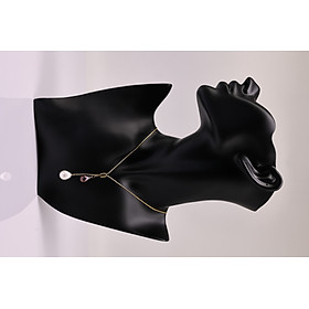Vòng Cổ Ngọc Trai nước ngọt giọt nước dây rút mạ vàng cao cấp NLMX0037 Lilydale Pearl