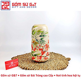 Mua Lọ hoa dáng đu đủ vẽ trúc đào Gốm Sứ G&T