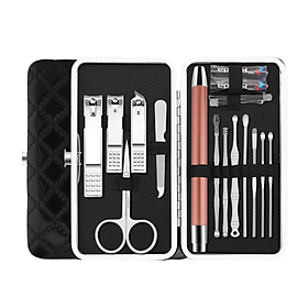Bộ dụng cụ chăm sóc cá nhân 13 món,bộ kìm cắt móng,bộ dụng cụ lấy ráy tai,đèn soi tai hbh