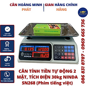 Mua CÂN ĐIỆN TỬ TÍNH GIÁ TIỀN HÀNG 30kg/5g SIÊU THỊ TẠP HÓA NINDA SN268 (Cân điện tử tính tiền tự động - tích điện) - BẢO HÀNH 2 NĂM.   CÂN-HOÀNG-MINH-PHÁT  