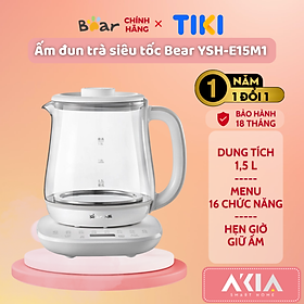 Mua Bình đun nước siêu tốc Bear YSH-D15V7  pha trà dung tích 1.5L  giữ ấm 12 tiếng  menu 16 chức năng - HÀNG CHÍNH HÃNG