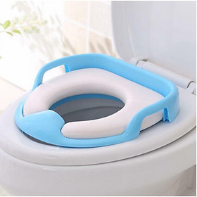 Thu nhỏ bồn cầu có tay vịn cho bé - giao màu ngẫu nhiên