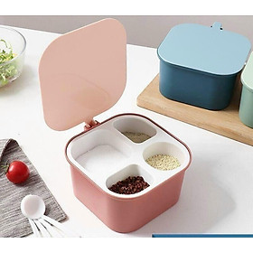 Mua Hộp đựng gia vị 4 ngăn nắp đậy tiện dụng
