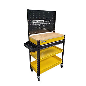 Mua XE ĐẨY DỤNG CỤ  1 NGĂN KÉO CÓ MẶT BÀN GỖ VÀ TẤM TREO STRONGER TOOL