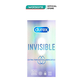 Bao Cao Su Durex Invisible Extra Thin/Lubri 10 cái/Hộp