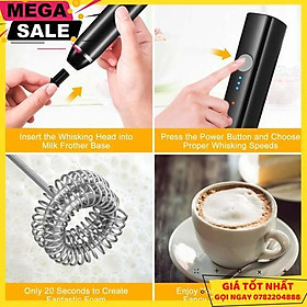 Máy Tạo Bọt Cafe, Sữa Cầm Tay Dung Lượng Pin 1200Mah - Giao Hàng Toàn Quốc