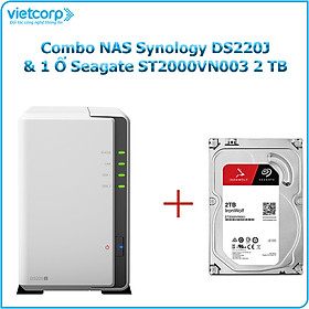 Mua Combo Thiết bị lưu trữ NAS Synology DS220j và 1 ổ cứng HDD Seagate ST2000VN003 2TB - Hàng chính hãng