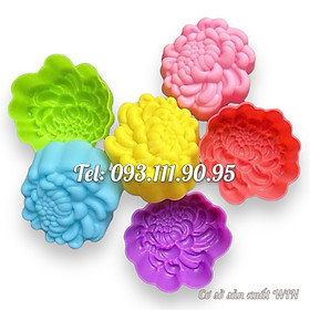 Mua Bộ 10 khuôn silicon 3 lớp làm bánh  rau câu  bánh bông lan  bánh da lợn hoa cúc đại đóa – Mã số 1170
