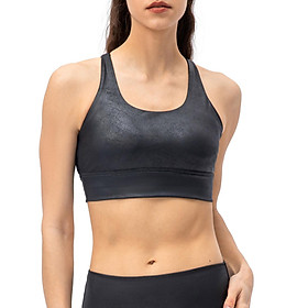 Women Yoga Bra Sports Workout Jogging Crop Tops Padded Wirefree Casual Vest Black
