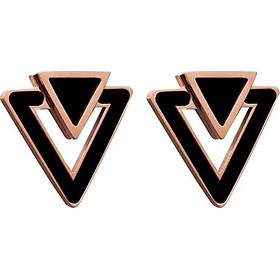 Bộ 2 bông tai Titan hình tam giác Winwinshop88 BT291 - Màu Đen