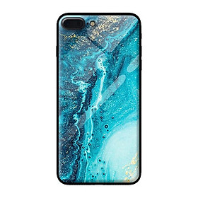 Ốp kính cho iPhone 8 Plus mẫu NỀN ĐÁ HOA 12 - Hàng chính hãng