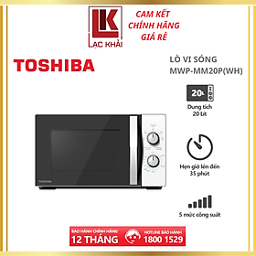 Lò vi sóng Toshiba MWP-MM20P(WH) - Dung tích 20 lít, 5 mức công suất, Kết hợp chống thấm 3 lớp, Kháng khuẩn bên trong lò - Hàng chính hãng - Bảo hành 12 tháng, chất lượng Nhật Bản