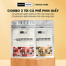 Combo 2 túi cà phê phin giấy Robusta và Arabica - Milano Coffee 60g x 2 túi