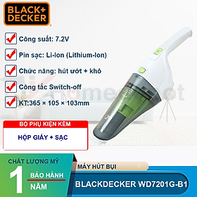 Máy Hút Bụi Cầm Tay Dùng Pin Black Decker WD7201 (7.2V) - Hàng chính hãng - Giao Màu Ngẫu Nhiên