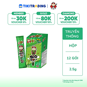 Hộp 12 Gói Snack Rong Biển TaoKaeNoi BIG ROLL Vị Truyền Thống