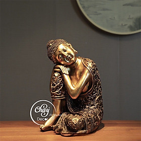 Tượng Phật An Nhiên Màu Vàng Đồng Decor Trang Trí Phong Thủy Mang Lại Bình An, May Mắn
