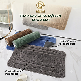 Thảm lau chân, thảm chùi chân thấm nước ROOM MAT sợi len trơn chống trượt, cho phòng khách, phòng tắm - Giao màu ngẫu nhiên