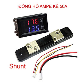 Mua Đông hồ đo vôn kế 0-100V và ampe kế 50A bao gồm thanh điện trở đấu nối Shunt