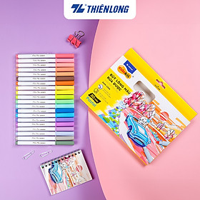 Bút lông màu Fiber Pen 20 màu Pastel Thiên Long Colokit rửa được an toàn sử dụng tô màu, vẽ tranh, calligraphy SWM-C008