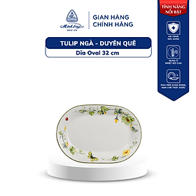 Mua Dĩa Oval Sứ Minh Long 32 cm - Tulip ngà - Duyên Quê
