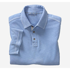 Áo polo nam cộc tay JohnSton & Murphy Vintage Slub Polo Light Blue hàng xuất Mỹ - Châu Âu - Úc