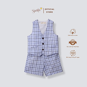 Bộ Gile Chất Liệu Linen Cao Cấp Phong Cách Hàn Quốc Cho Bé Trai - AVETT SET - GIL005 - SAOLA KIDS CLOTHING