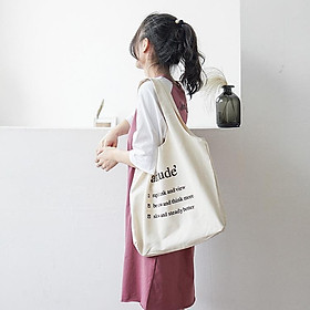 Túi tote vải bố đựng đồ canvas đeo vai phong cách Hàn Quốc