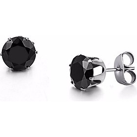 Bông Tai Nam Đá Đen Chất Liệu Thép Titan Không Rỉ TT 0684 - 1 Cặp