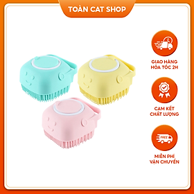 Bàn Chải Tắm Cho Chó Mèo Silicon Mềm Mại, Cọ Bông Tắm Chó Mèo Mát Xa Tạo Bọt Tiện Lợi Cho Thú Cưng