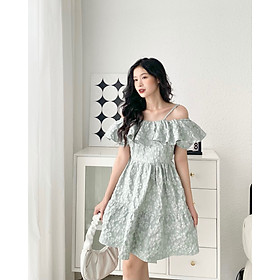 YU CHERRY | Đầm hai dây nữ, bèo trước ngực, dáng chữ A, cách đều tầng A Cami Flying Dress YD162