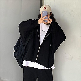 Hình ảnh Áo khoác nữ dây kéo basic ulzzang - Áo khoác nỉ bông dày dặn có zipper màu đẹp