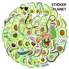 Bộ sticker hình quả bơ đáng yêu chống thấm nước trang trí mũ bảo hiểm, đàn, guitar, ukulele, điện thoại laptop, dán sticker macbook sticker cute