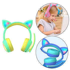 Kid  Cute  Headphones Ear Headsets with Mic Foldable