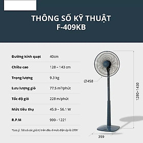 Quạt Đứng Panasonic F-409KB - Blue - Hàng chính hãng